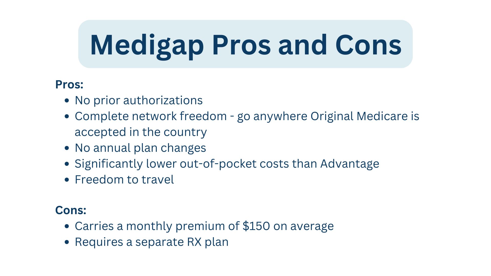 Medigap Pros and Cons