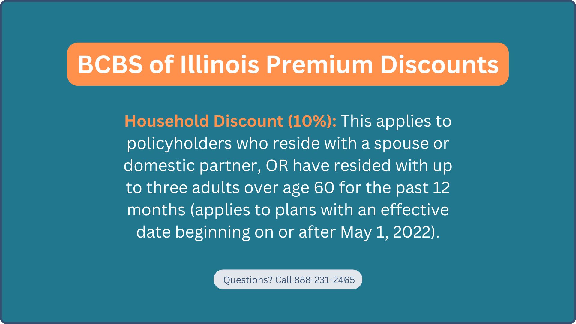 blue cross blue shield of Illinois medigap premium household discounts